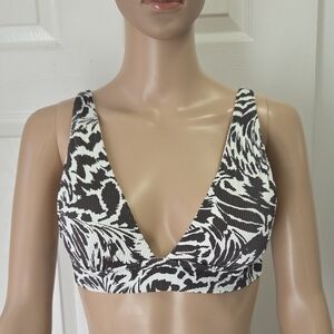 Aerie Monochrome Floral Rubbed Bikini Top